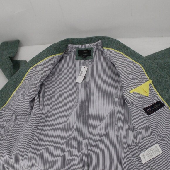 NWT J Crew Parke Blazer Womens 0 Moon British Herringbone Wool One Button green - Picture 14 of 14